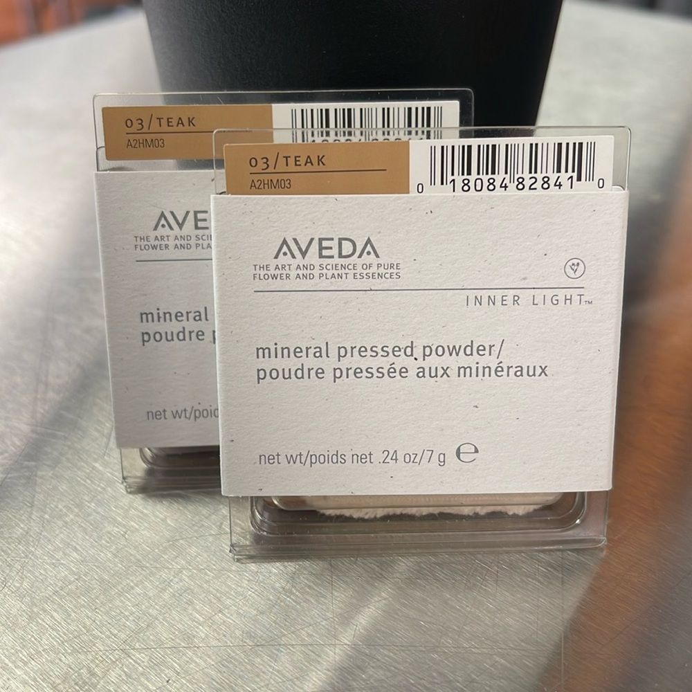 Two New Aveda mineral pressed powder Teak